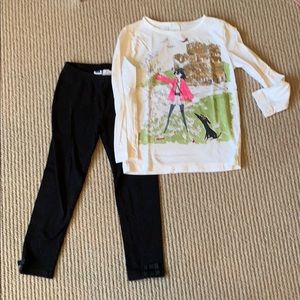 Janie&Jack bow legging with J crew kids t shirt!